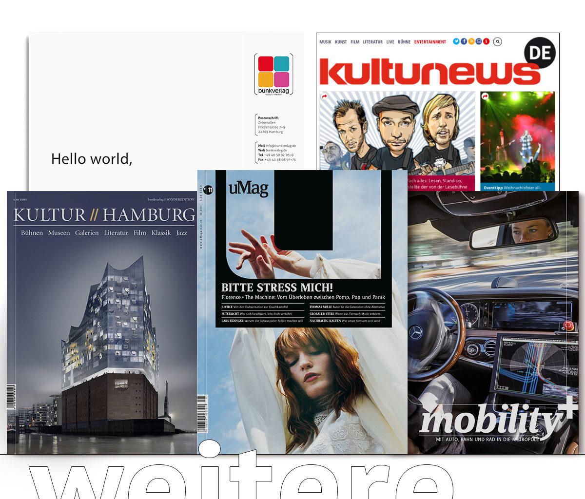Editorialdesign, Grafikdesign, Webdesign - Bunkverlag